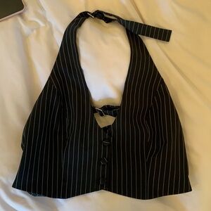 Peppermayo halter striped crop top